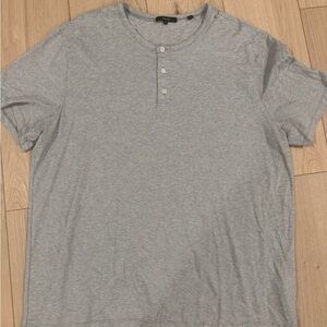 Vince Light Gray Short Sleeve Henley
